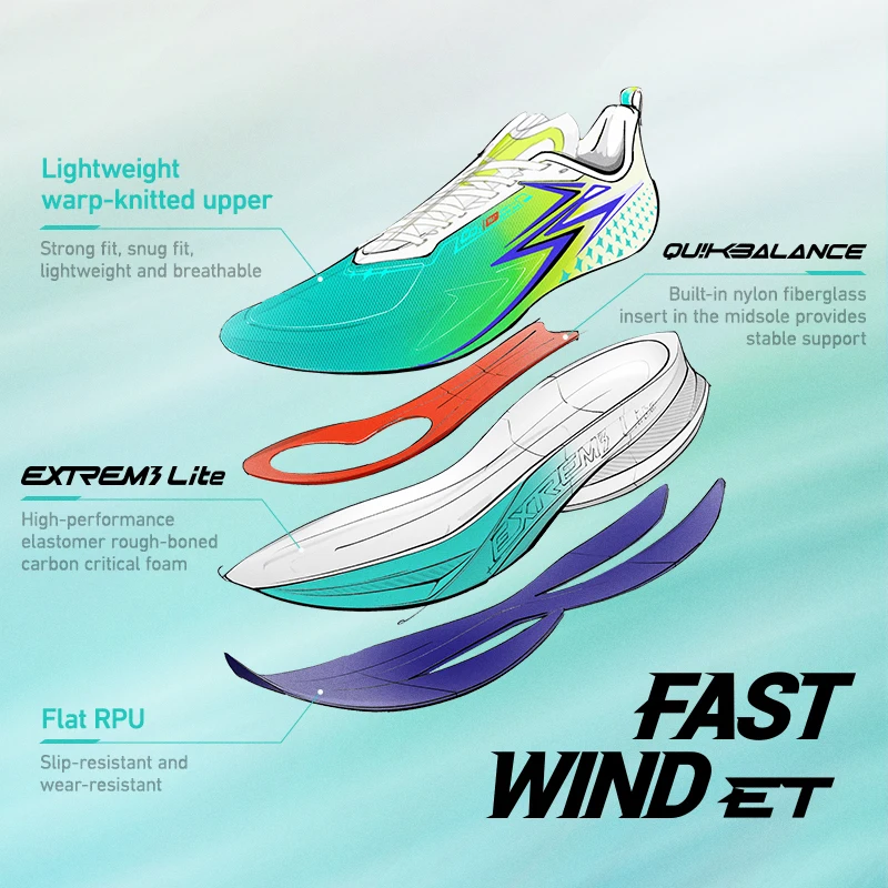 361 Degrees Spire Wind ET Men Running Shoes Cushioning Rebound Comfort Track Technology Shock-Absorbing Mesh Sneakers 572522266 view 2