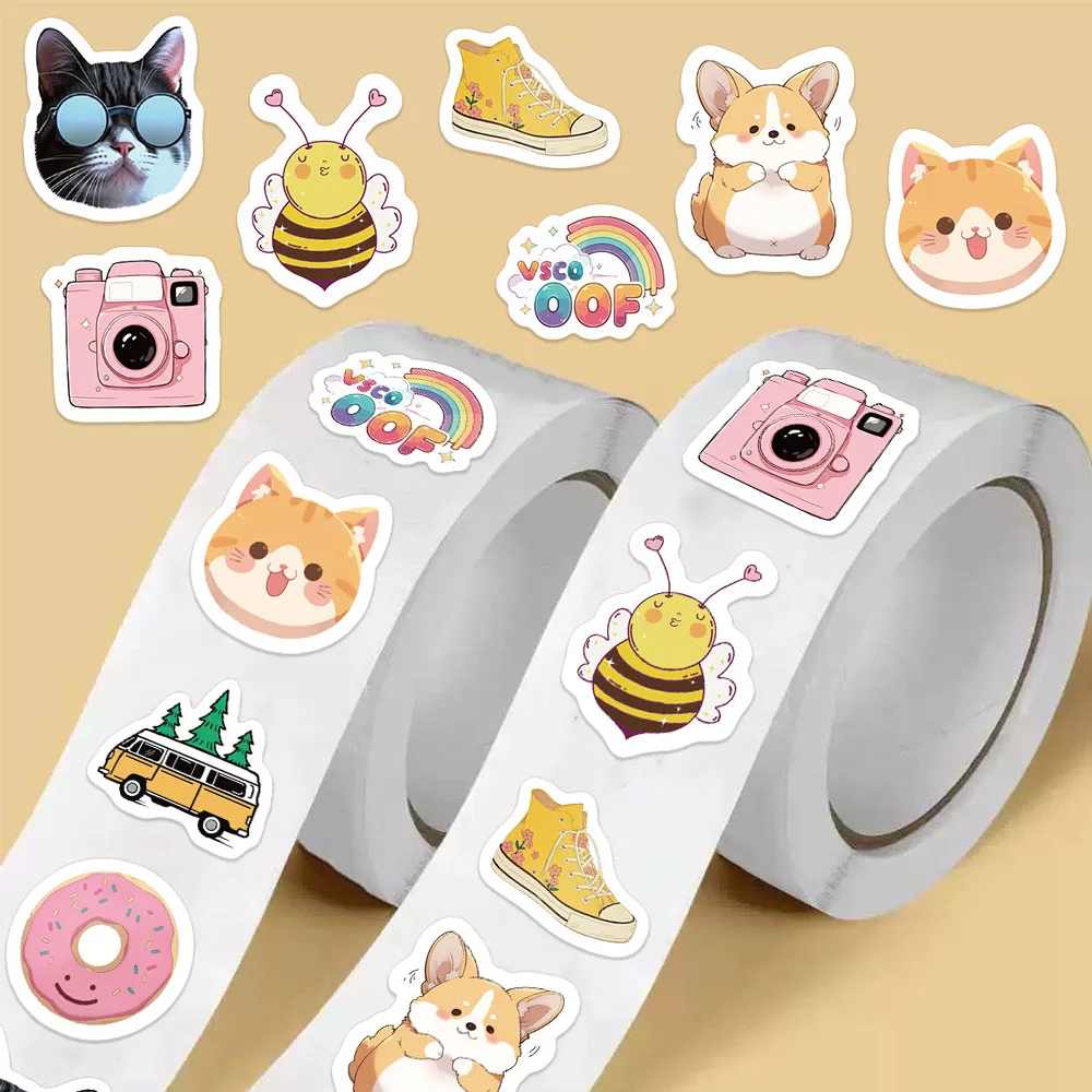 500PCS Fun Waterproof Graffiti Stickers, Small Fresh Decorative Stickers, Laptop, Refrigerator, Stationery Stickers