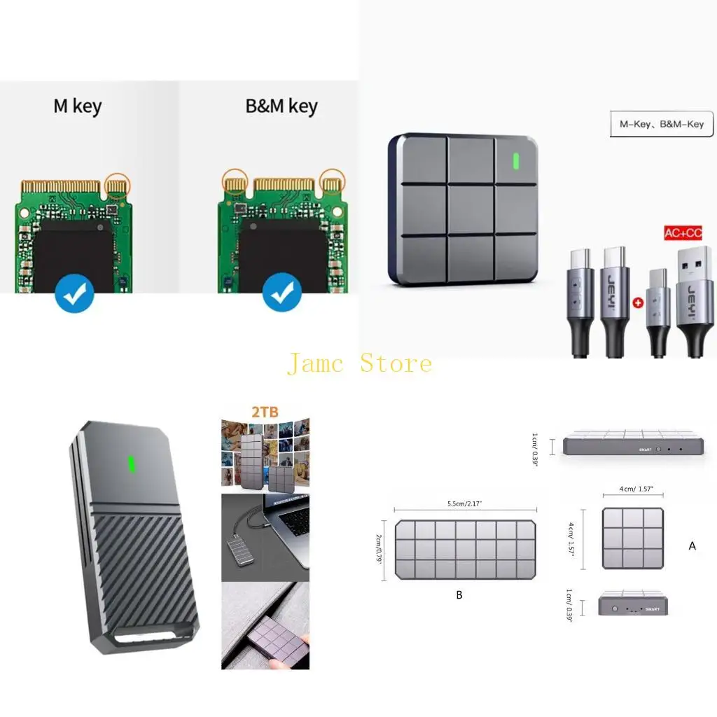 

LX0B Aluminum Alloy M.2 NVMe/NGFF SSD Enclosure USB 3.2 10Gbps PCI-E M B+M