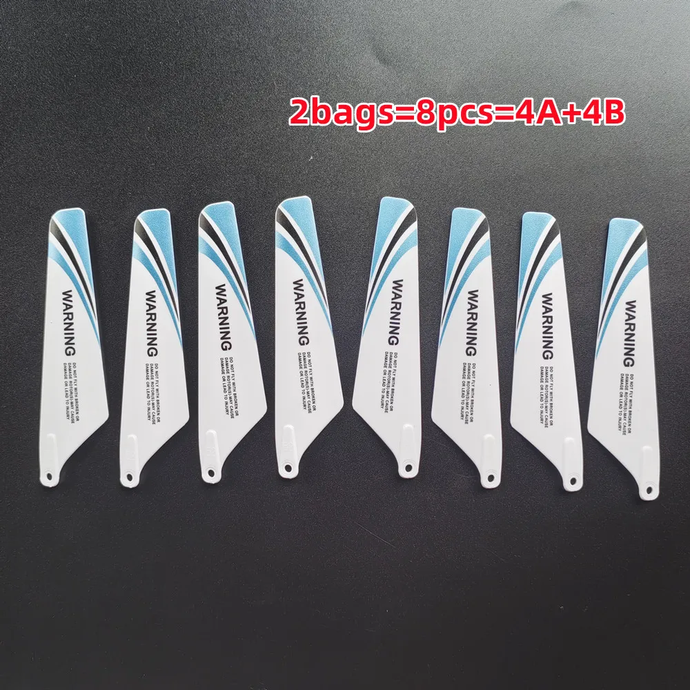 8pcs 3color options Main Blades Propellers Props 4A+4B Syma S107 S107G For R/C Mini Helicopter Rc Spare Parts