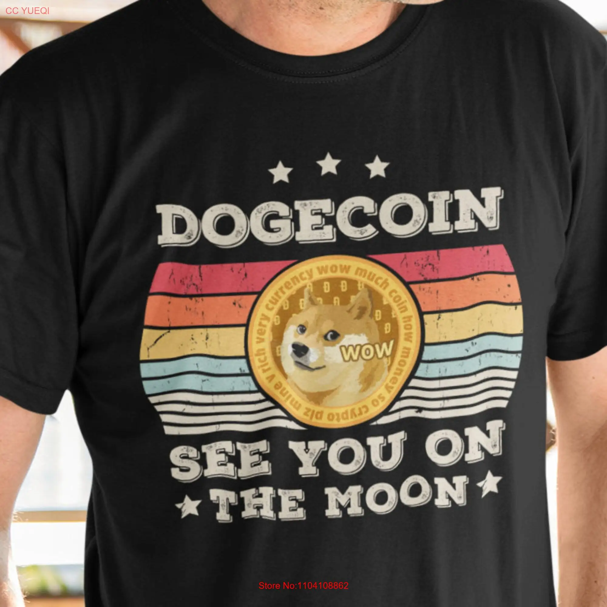 See You On The Moon Funny Dogecoin T Shirt Doge Cryptocurrency Meme Hodl long or short sleeves