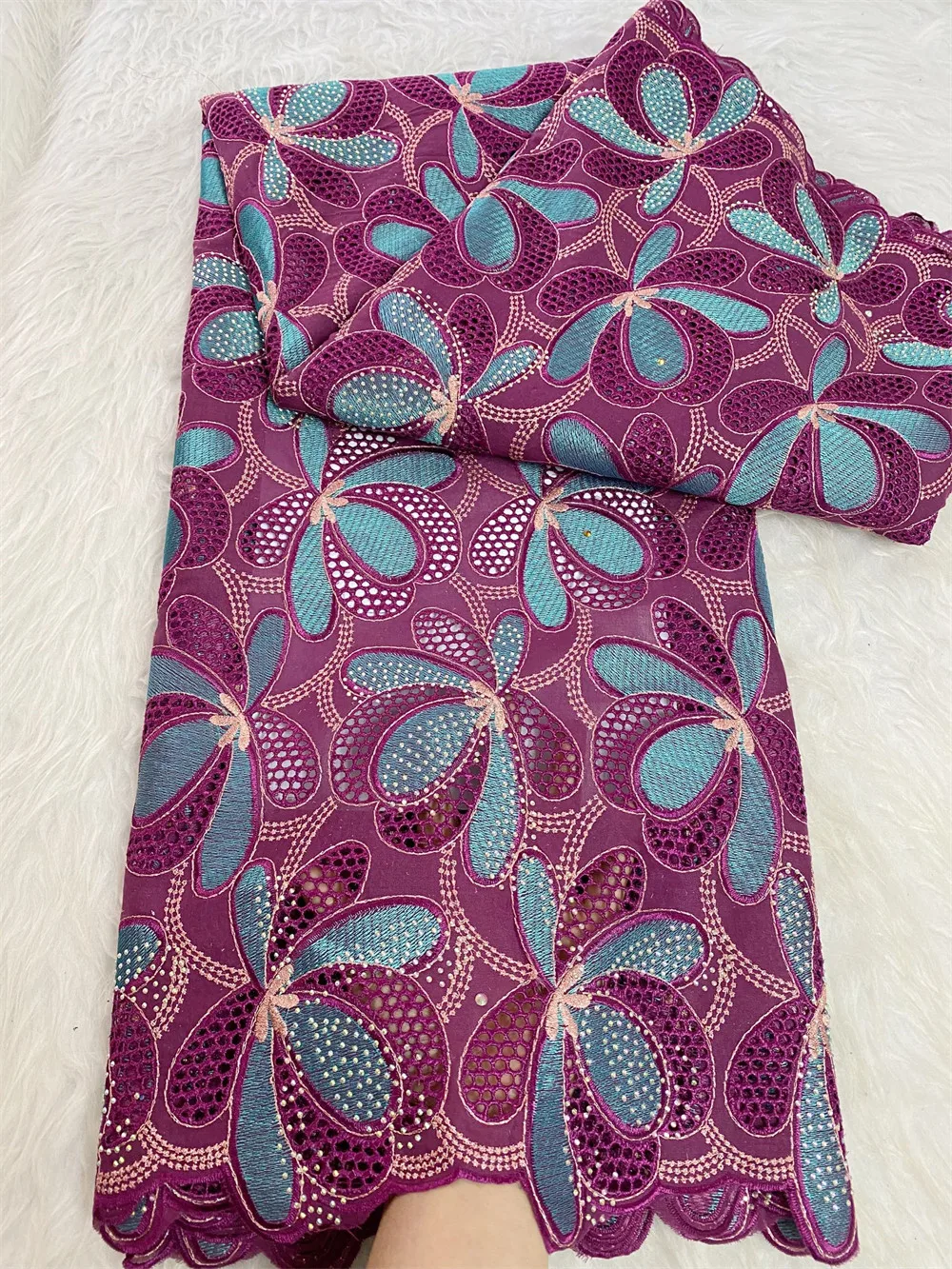 

2025 африканский нигерийский тюль, кружевная ткань для шитья платья, высокое качество, дамасский хлопок, чистая вышивка, свадебная вечеринка, 5 ярдов, JH0075