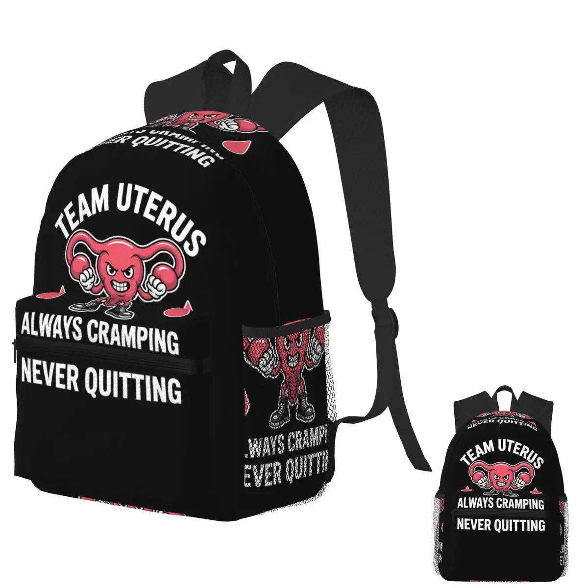 

Team Uterus Period Cramps Student Backpack School Bag Hiking Travel Daypack for Boys Girls Bookbag Shoulder Bags