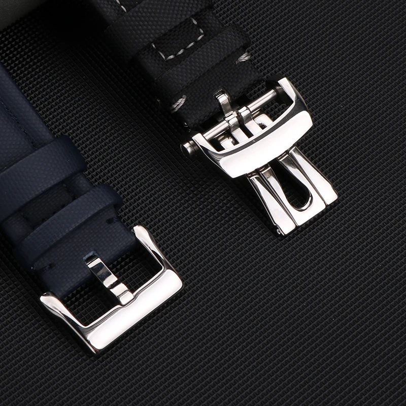 Hebilla de reloj de Metal para Blancpain FIFTY FATHOMS, hebilla plegable de 20MM para correa de cuero de nailon, cierre de silicona, hebilla de acero