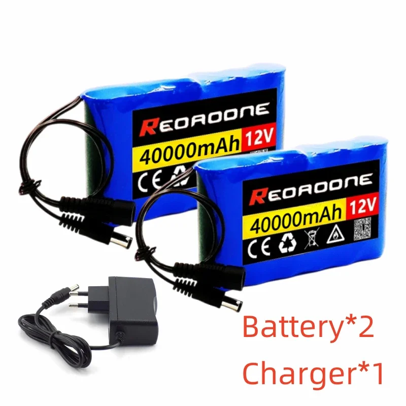 Neue tragbare Super 12V 30000mAh wiederauf ladbare Lithium-Ionen-Akku Kapazität DC 12,6 V 50ah CCTV-Kamera Monitor 1a Ladegerät