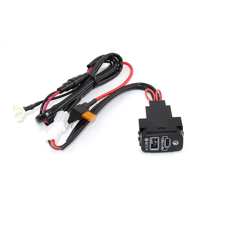 Caricabatteria da auto rapido a LED rosso TYPE-C presa di interfaccia USB QC3.0 12V/24V per Mitsubishi Pajero Triton ASX Zinger LancerFortis Galant