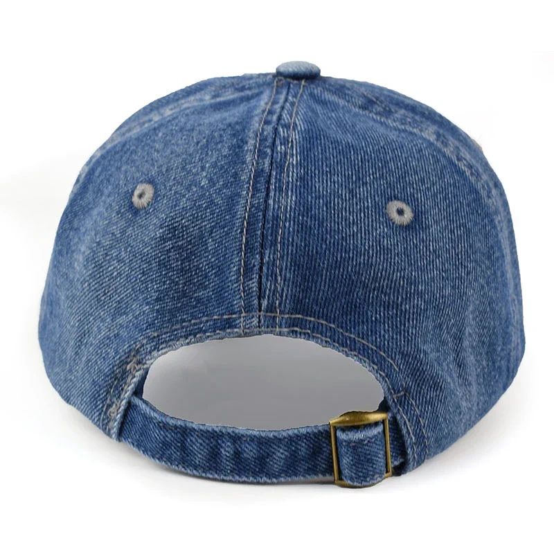 JK Korean Solid Color Denim Baseball Cap Women Men Snapback Outdoor Sun Visor Hat Casual Hip Hop Adjustable Ponytail Caps