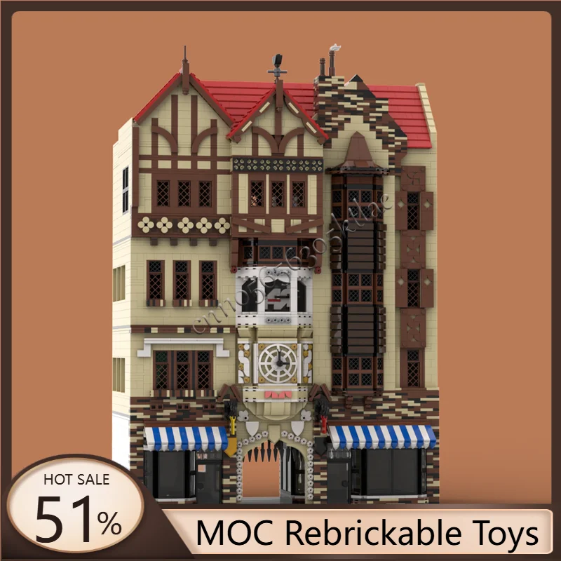 

Новинка 6721, детали MOC, средневековое здание, Лондонский двор, блок, ретро-архитектура, модель, игрушка для детей, сделай сам, сборка, подарки
