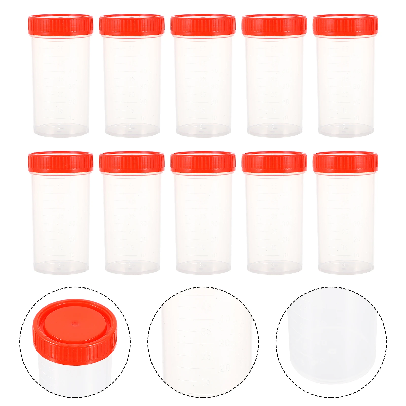 

10 Pcs Sampling Bottle Lab Sample Bottles Vial Test Tube Glassware Laboratory Storage Specimen Practical Plastic Medical