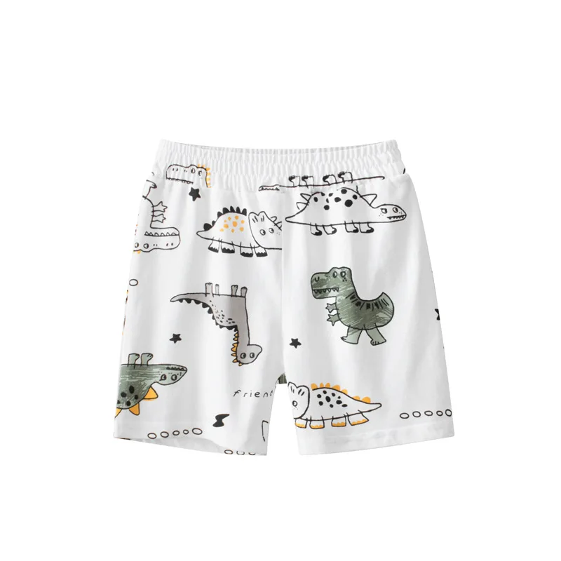 2023 Summer Kids Car Dinosaur Cartoon Shorts for Boy 100% Pure Cotton Children Girls Sports Casual Half Pants for Ages 1-9 Kids