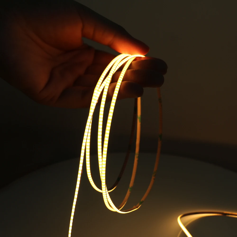 

COB LED Strip Light 3mm 5mm 8mm PCB High Density Flex LED Tape Light Dimmable FOB Linear Ribbon 3000K 4000K 6000K DC12V/24V