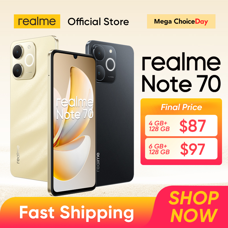  [World Premiere] realme Note 70 Smartphone 6.74" 90Hz Display 6300mAh Battery 15W Charge 13MP AI Camera UNISOC T7250 Chipset 