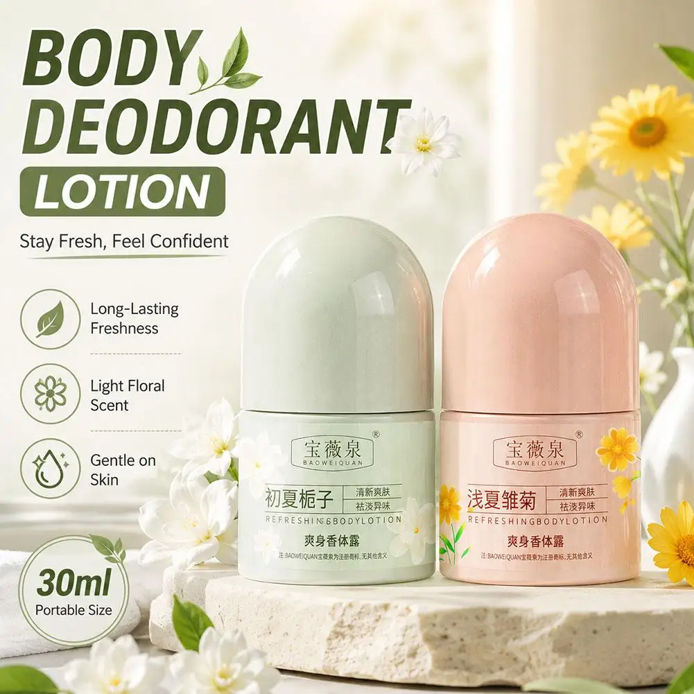 Refreshing Body Fragrance 30ml Bead Anti Sweating Dew, Summer Dry, Armpit Odor Fragrance Body Fluid Daisy and Gardenia Fresh