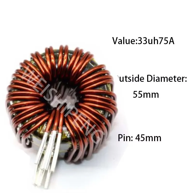 33uh75A High Current Double Loop PFC Inductor Double Wire Parallel Wound Iron Silicon Aluminum Magnetic Ring Inductance