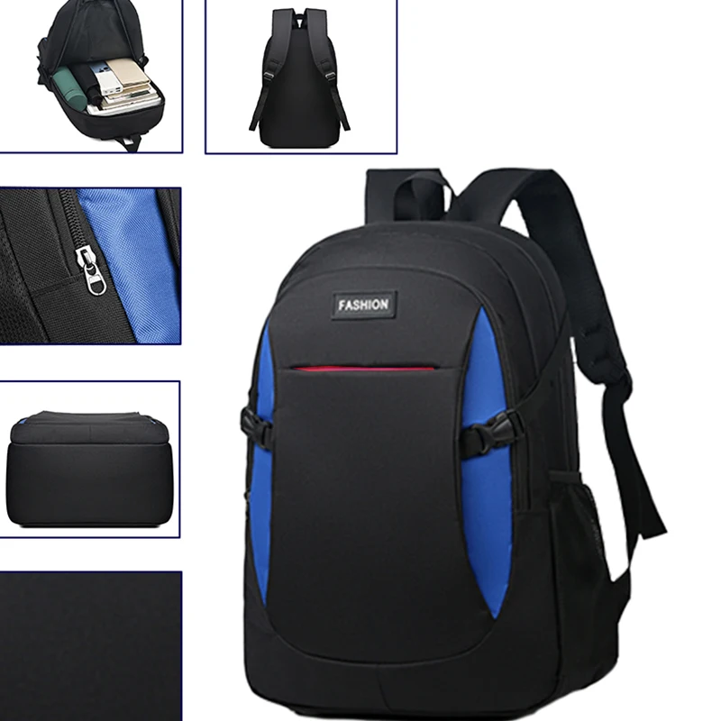 나일론 소재로 제작된 남녀공용 듀얼 숄더 백팩으로 학교 여행 및 외출에 적합합니다.