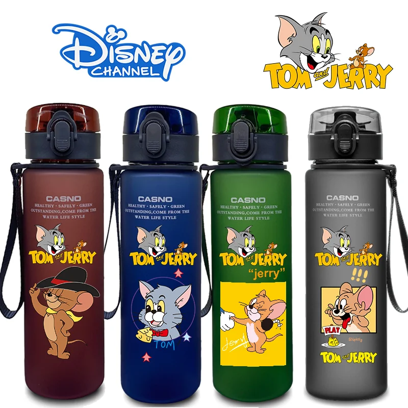 Miniso Disney Tom and Jerry 560ml Men's and Women's Sports Plastic Cup Creative Portable Student Water Bottle Space Cup