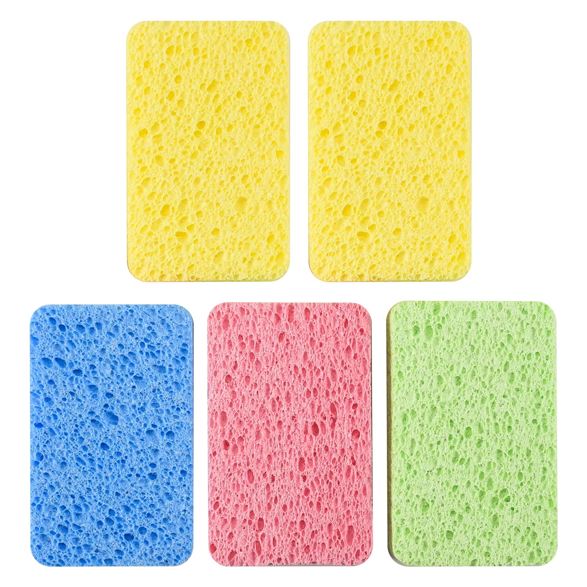 Large Cellulose Sponges,Kitchen Sponges for Dish, Duty Scrub Sponges,Non-Scratch Dish Scrubber Sponge for Cookware 5 Pcs