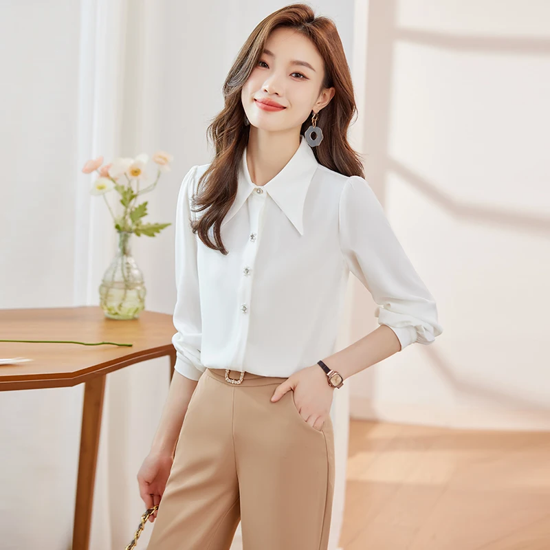 NAVIU Yellow Shirt Women Fashion Temprament New Autumn Professional Formal Long Sleeve Chiffon Blouses Office Ladies Work Tops