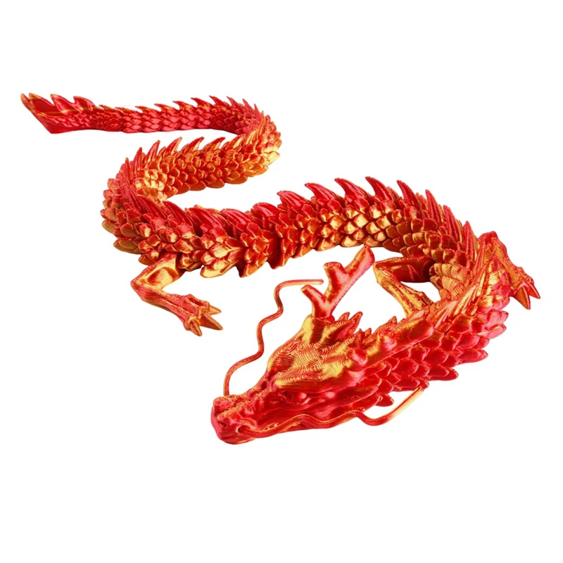 Chinese Dragon Fish Tank Landscaping Decoration 60Cm 3D Printed Articulated Dragon,D