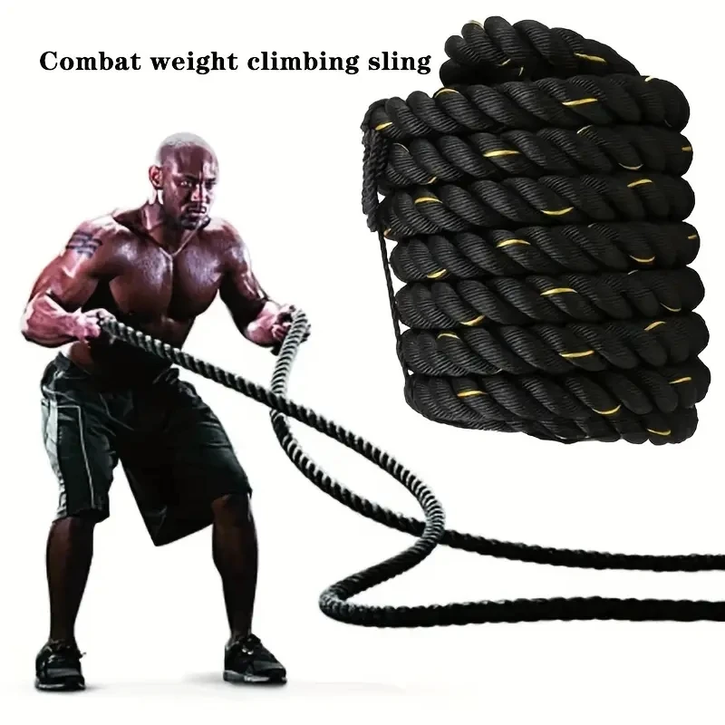 Home Gym Battle Rope for Men Fitness Swing Big Rope Martial Arts Training Strength Weight Loss Arm Power Battle Rope Black Yello