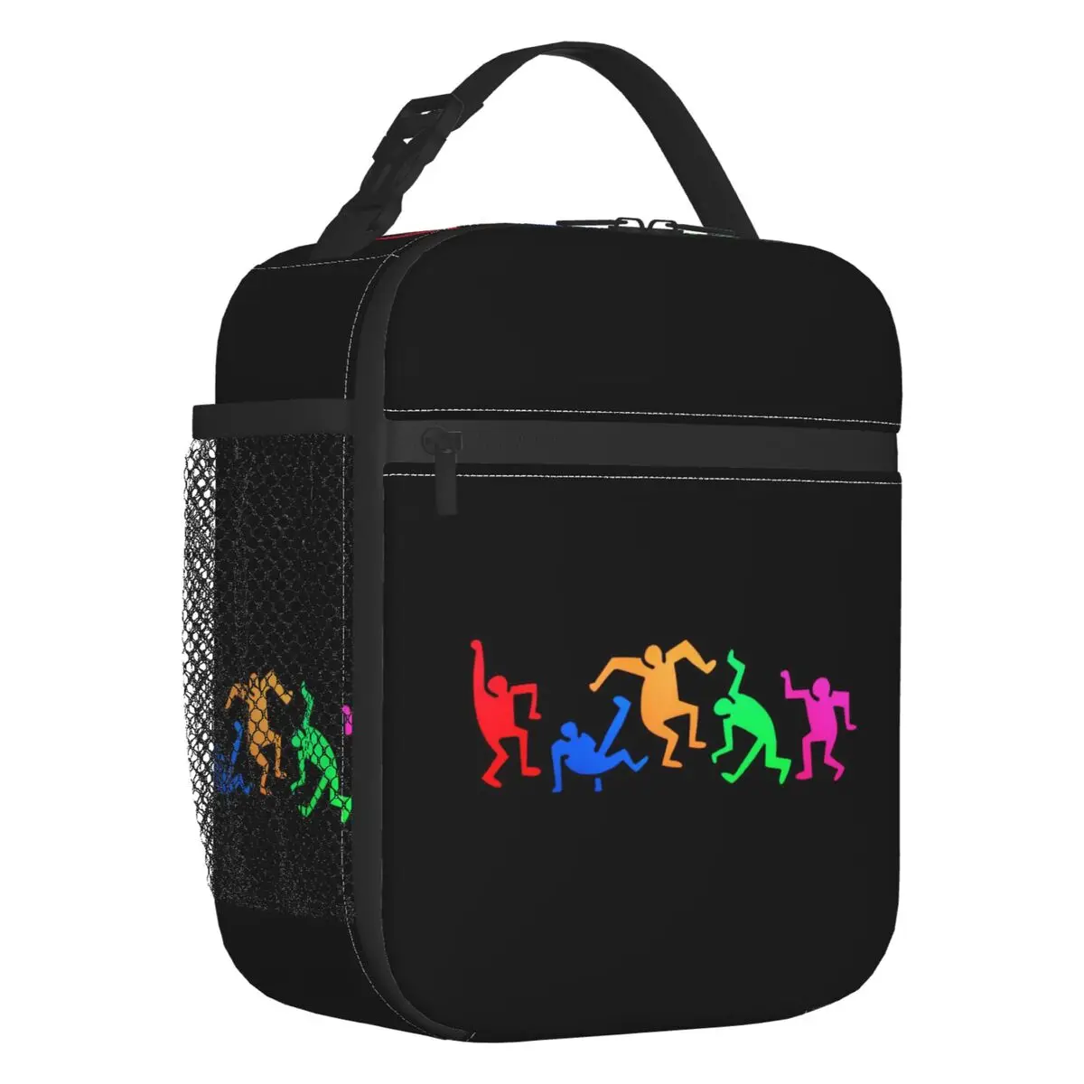 Abstract Dancing Haring Art Insulated Lunch Bags  Keith Geometric Graffiti Resuable Thermal Cooler Food Lunch Box Kids School