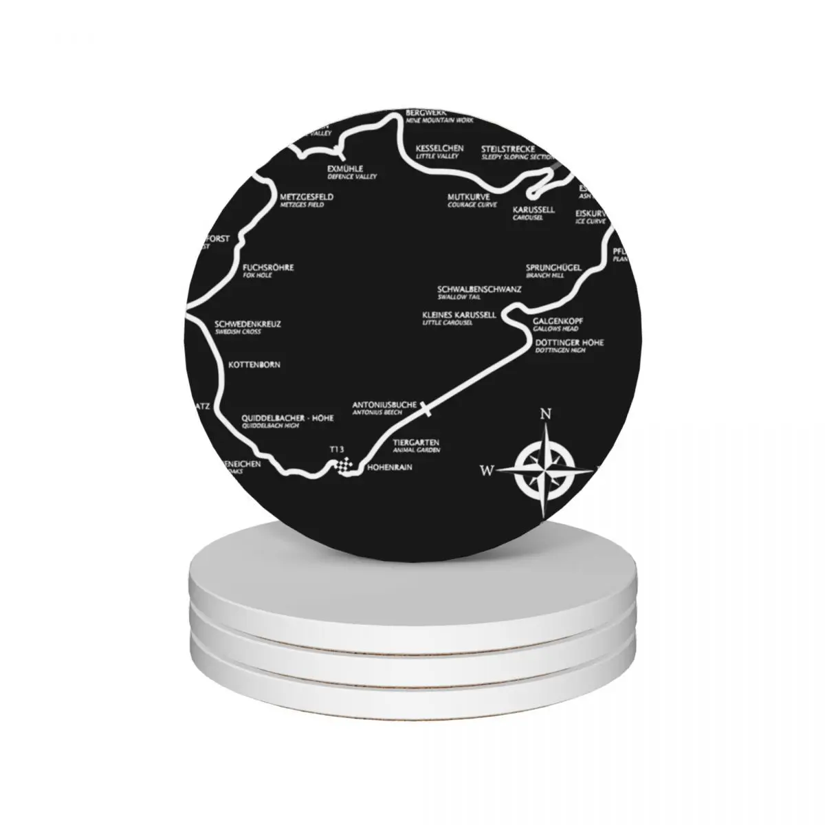 

The Nurburgring - Nordschleife Classic T-Shirt.png Ceramic Coasters (Set of 4) coffee cup stand cute set Coasters