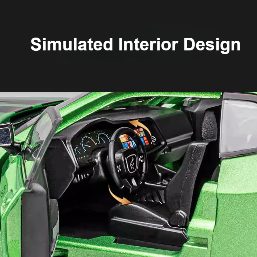 1:22 チャレンジャー SRT ヘルキャット悪魔の目モデルカーのおもちゃ合金ダイキャストプルバックスーパーカーライトサウンド車両モデルギフト子供のための