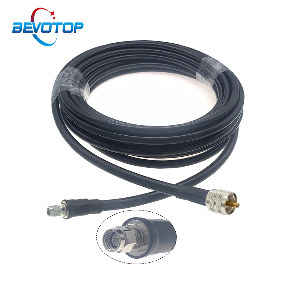 UHF PL259 Male to SMA Male Plug LMR400 Cable 50 Ohm Low Loss Pigtail WIFI Radio Antenna Extension Cord Jumper UHF to SMA Coaxial