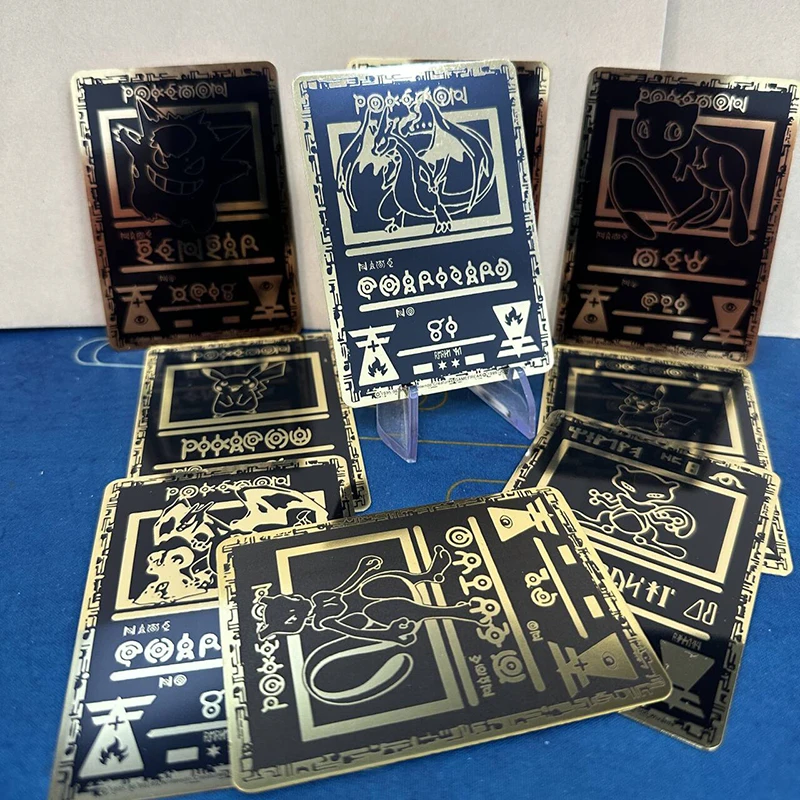 포켓몬 카드 블랙 골든 샤이니 아이언 피카추 리자몽 Rayquaza Mew Gengar Charmander 포켓몬 게임 컬렉션 어린이 장난감 선물