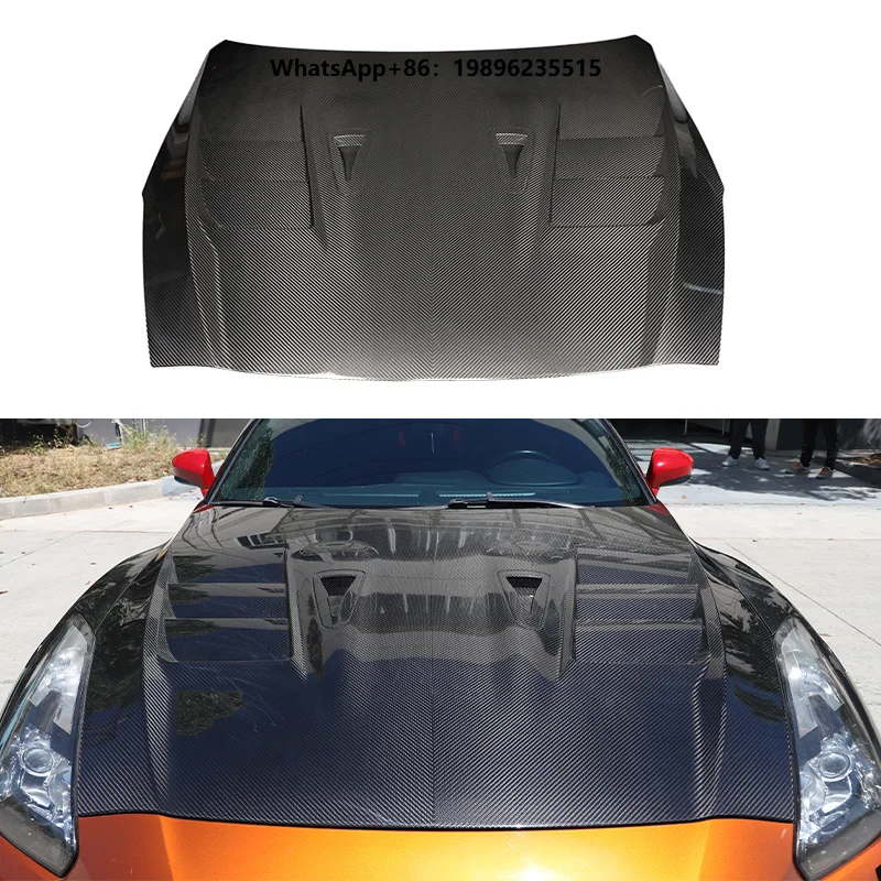 Automobiles Carbon Fiber Black Transparent Engine Hood