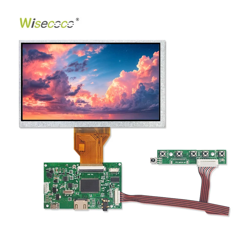 High Quality 7 Inch TN IPS TFT LCD Display 800*480 FPC Interface 50 Pin 7 Square Tft LCD Module for Vending Machine