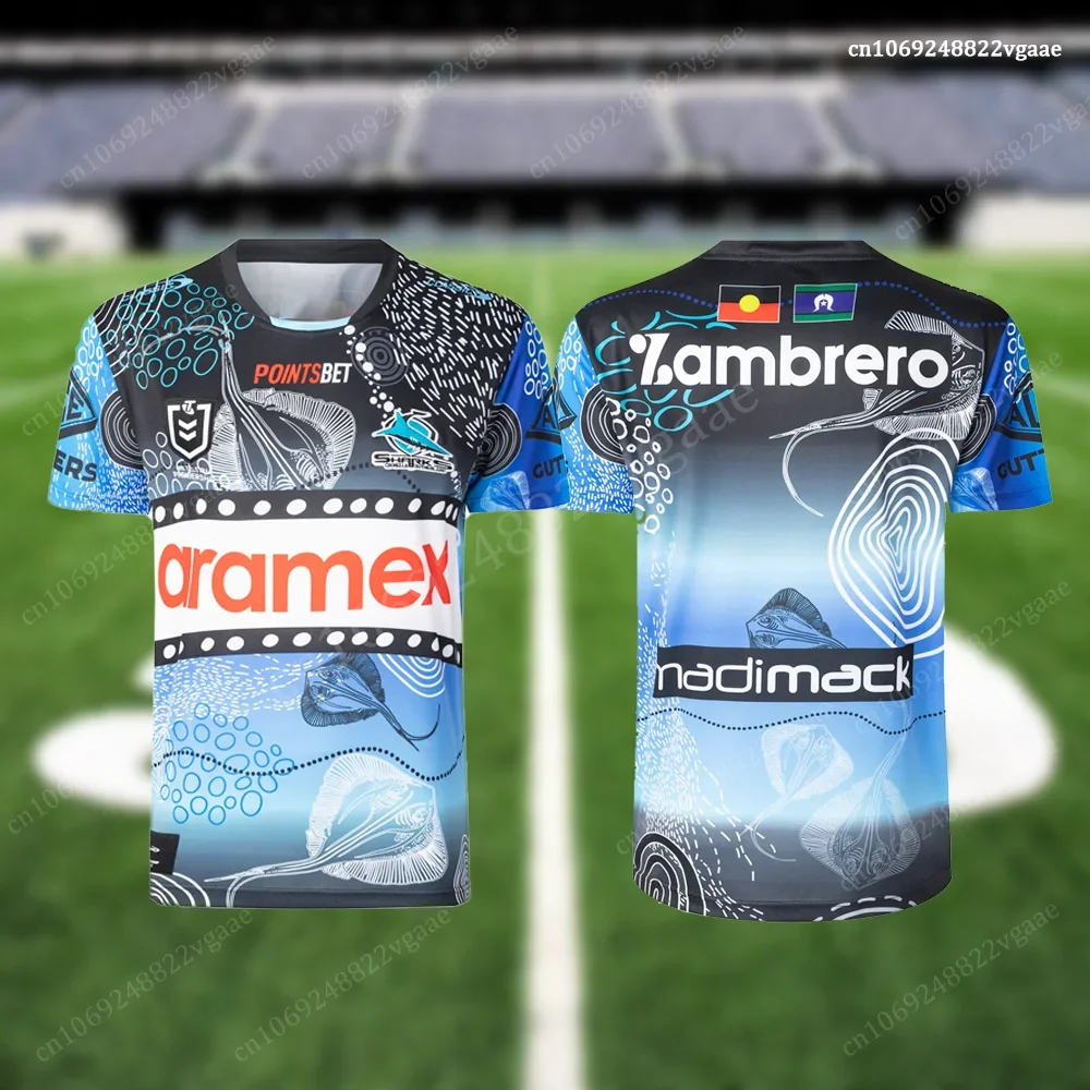 Australia Cronulla Sutherland Rugby Jersey Men NRL Jersey Sharks Jersey Shorts Training Uniform For Kids family matching