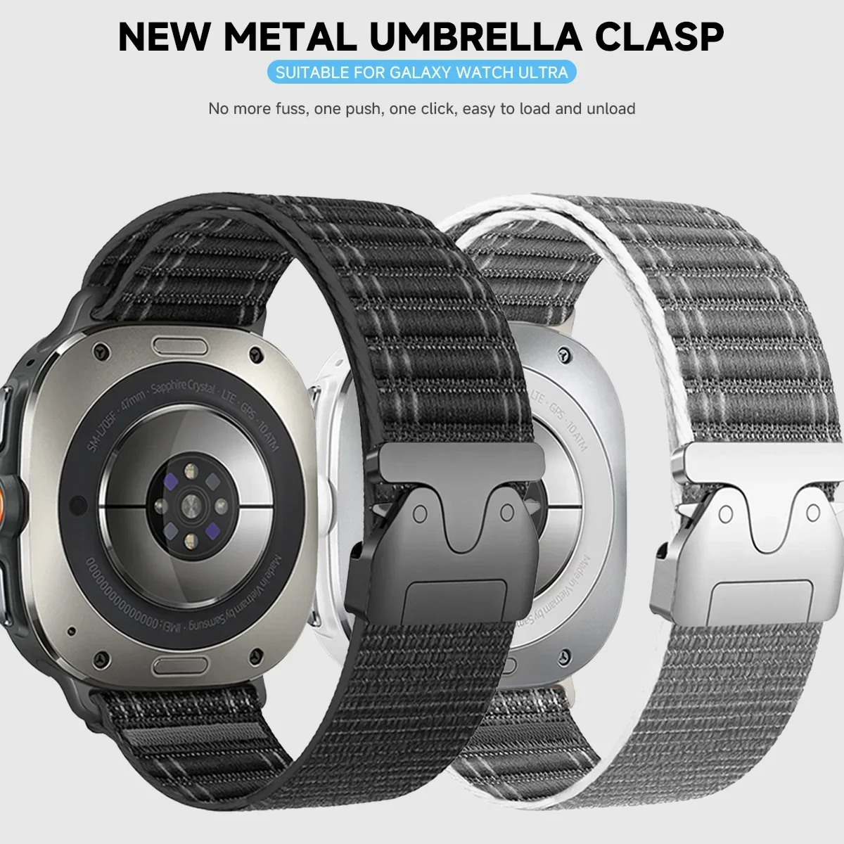 Nylon Sports Strap for Samsung Galaxy Watch 7 Ultra 47mm Adjustable Loop Bracelet for Galaxy Watch 7 Ultra Band Wristband Correa