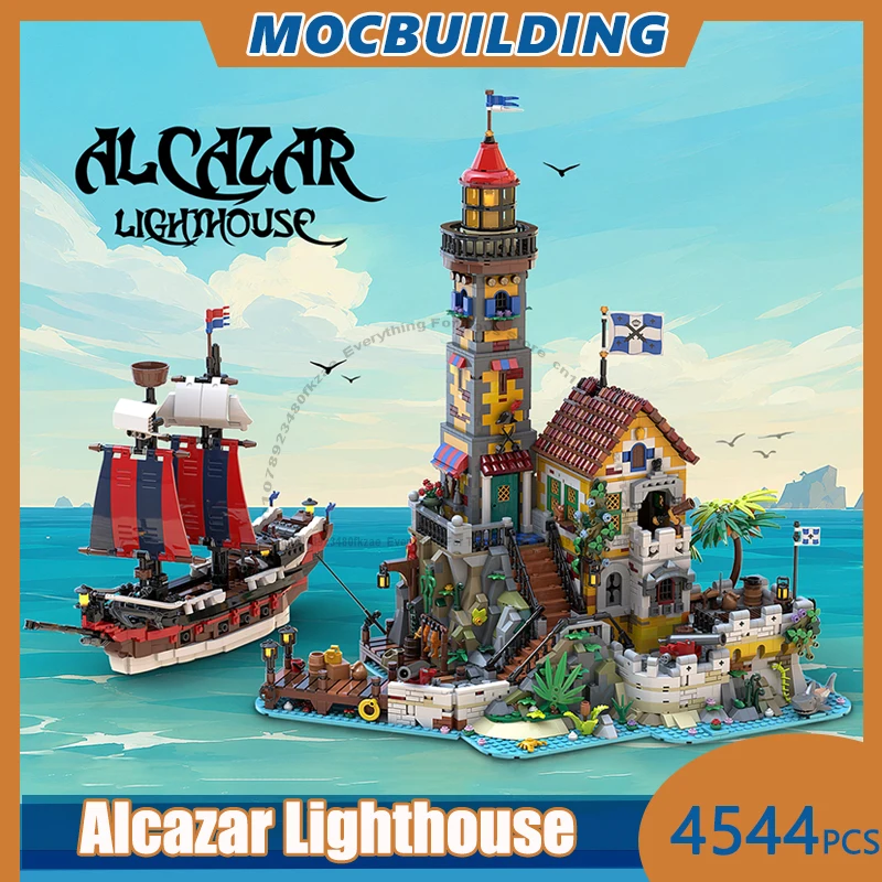 MOC Building Blocks Alcazar Lighthouse Model DIY Assemble Bricks Pirate Collection Creative Display Toys Holiday Gifts 4544PCS