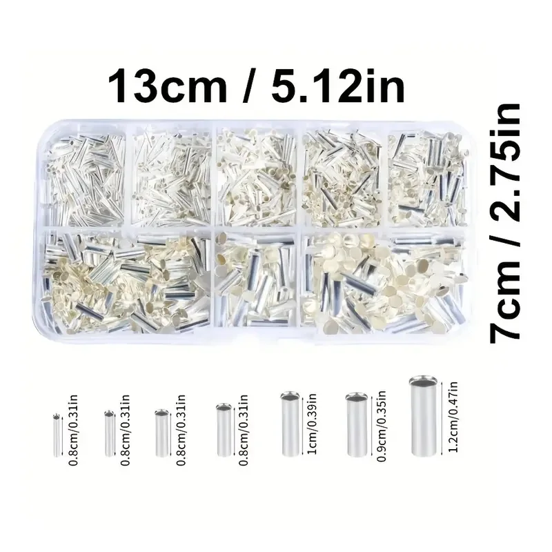 

Electrical Cable Terminal Tubular 1100pcs 0.5mm²-6mm² 22-10 AWG Non-Insulated Wire Connector Bootlace Ferrules