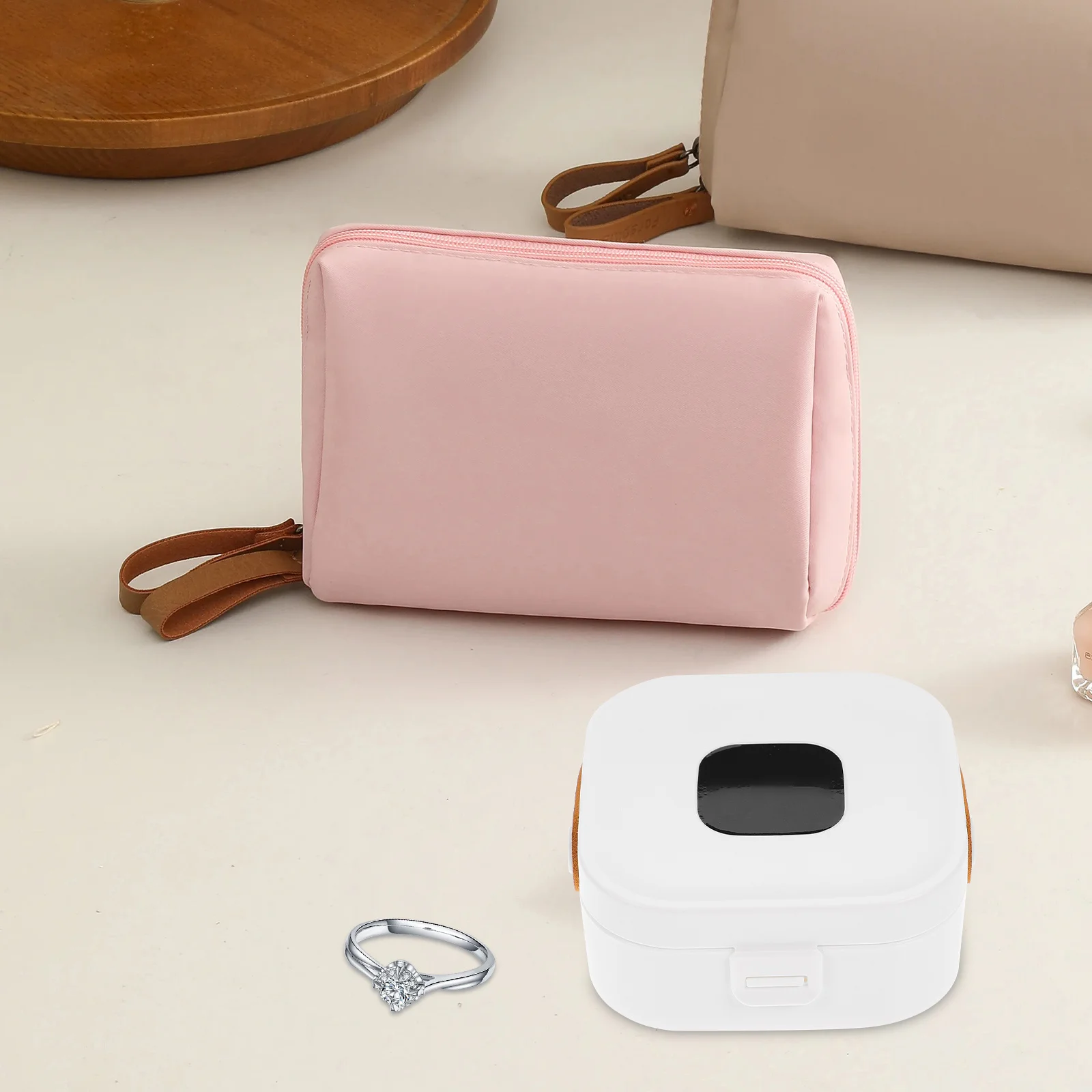 

Мини-коробка для хранения ювелирных изделий, небольшой легкий портативный дорожный футляр для колец, серег, ожерелий, компактный органайзер для ювелирных изделий