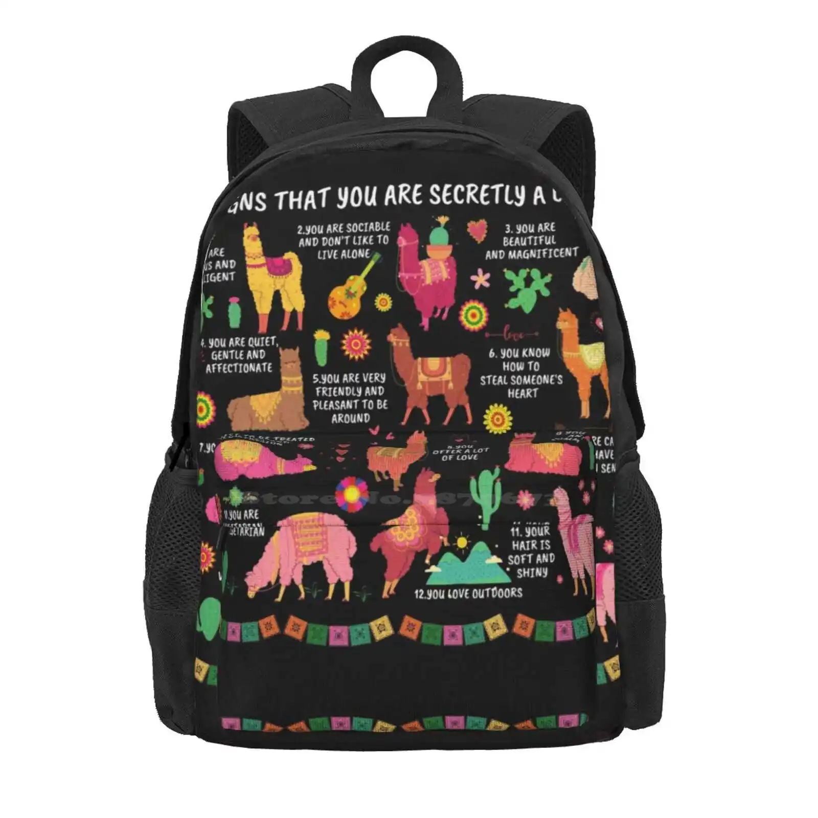 12 Signs That You Are Secretly A Llama Gifts For Llama Lovers Hot Sale Schoolbag Backpack Fashion Bags Llama For Her Llama For