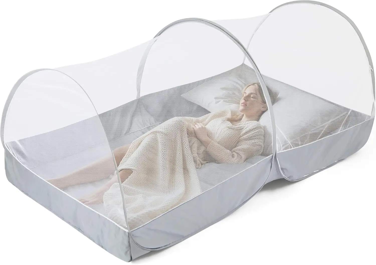 

Pop Up Bed Tent Mosquito Net for Travel, Camping, Baby & Adult - Portable Protection