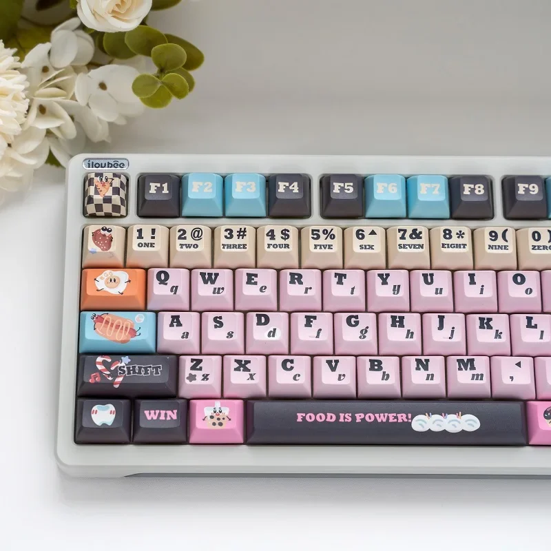 

Caloric Dopamine Theme Keycap 142Key PBT Custom Pink Girl Keyboard Cap KCA Profile Key Cap for Mechanical Keyboard Accessories