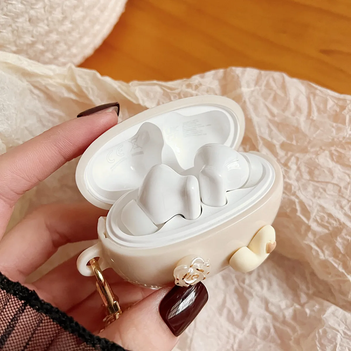 Чехол для наушников Huawei Freebuds 5i, защитный чехол для наушников с милым рисунком из мультфильма «сделай сам», брелок с жемчугом