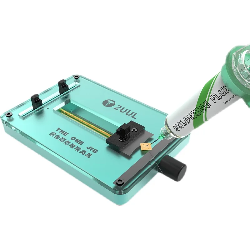 2UUL The One Jig with Tempered Glass for Mobile Phone PCB Motherboard CPU Chip Repair Fixture Universal Maintenance Holder