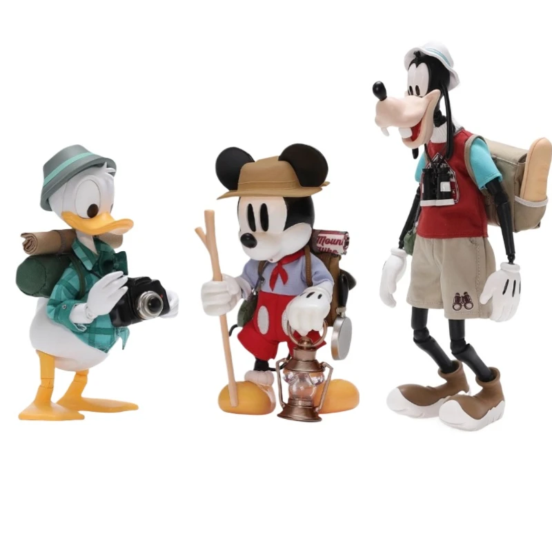 Disney Mickey Mouse Donald Duck Goofy City Escape Plan Camping Figure Toy Statue Joint mobility Model Collection Brithday Gifts