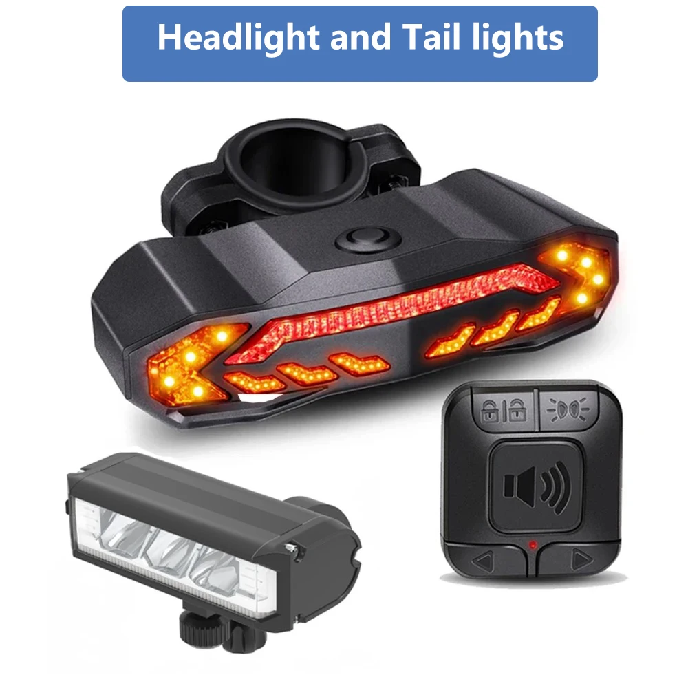 WSDCAM Smart Bike Tail Light with Turn Signals Bike Alarm Horn with Remote Rechargeable Waterproof Bike Rear Bike Brake Light image 3