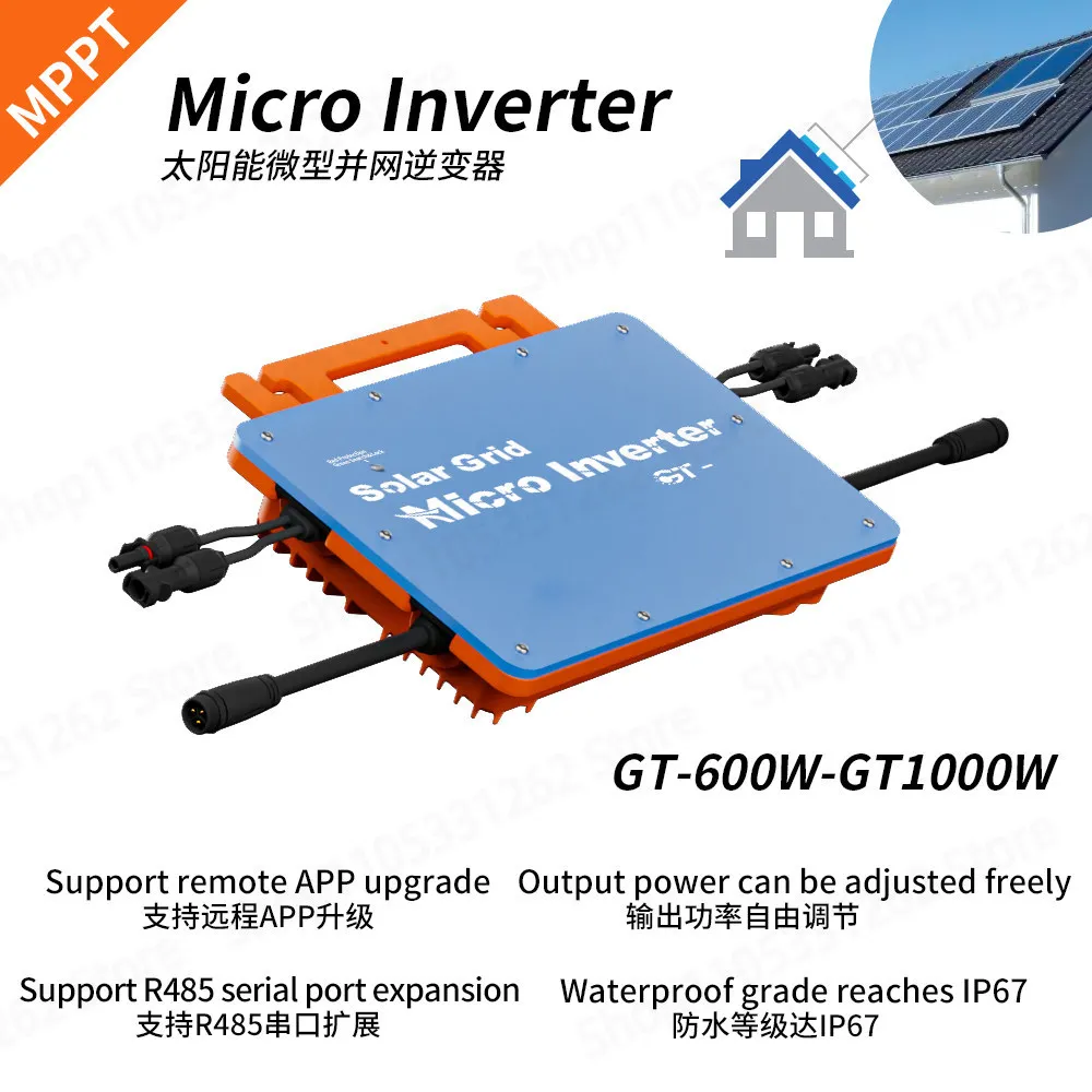 Die Cast Aluminum Grid‑Tied Solar Inverter Built‑in MPPT Pure Sine Wave Output