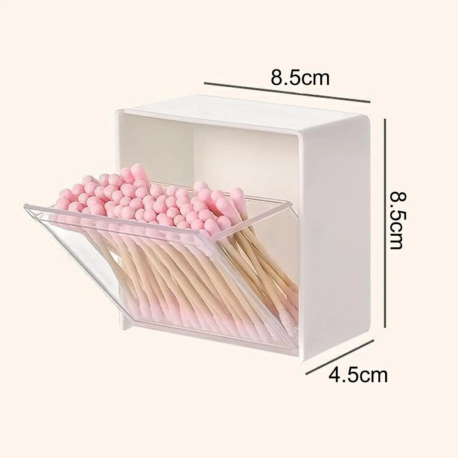 Plastic Wall Mounted Storage Boxes Dustproof Bathroom Organizer for Cotton Swabs Makeup Adhesive Small Jewelry Holder Box
