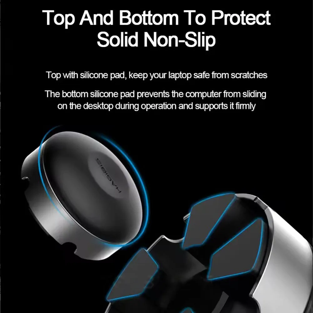 Alloy Notebook Cooling Pad Computer Base Cooling Pad Stable Non-slip Desktop Lift Rack Drag Base Magnet Adsorption Portable