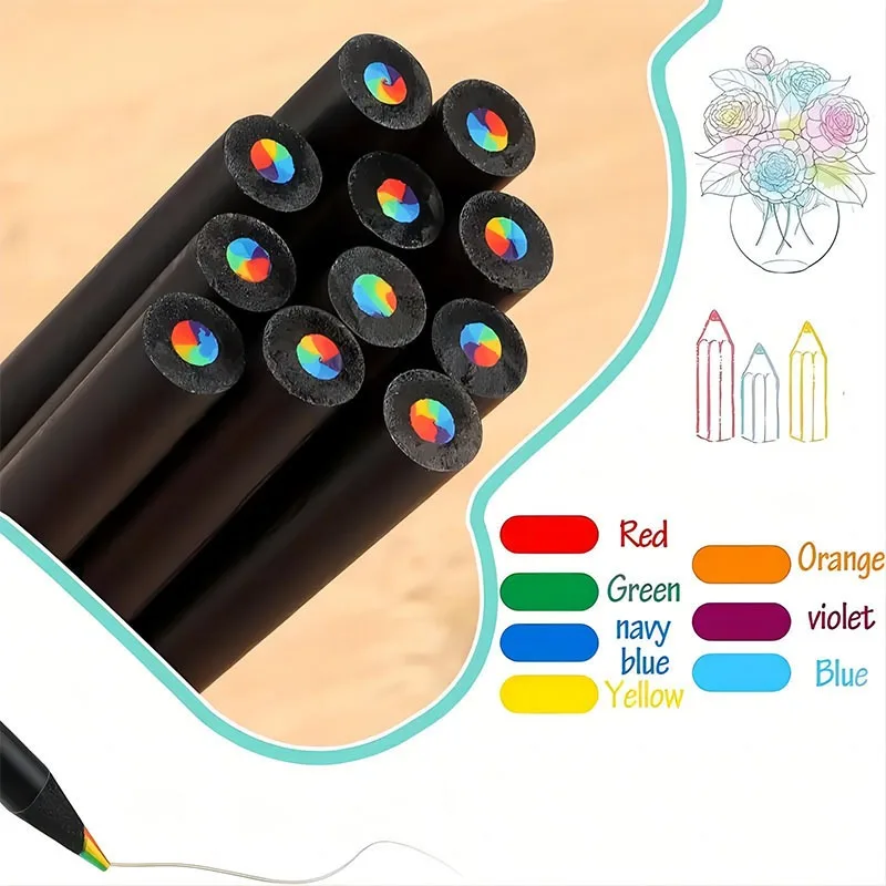 12 шт., разноцветные карандаши для рисования