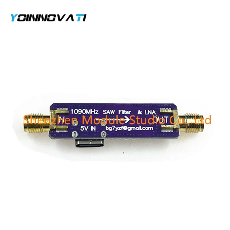 1pcs 1090MHz 1.09GHz ADS-B Active SAW Filter &LNA 5V Power Supply