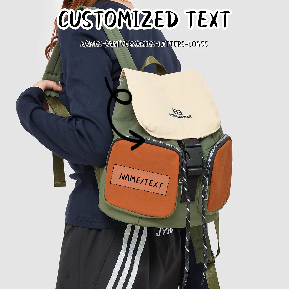 حقيبة ظهر مدرسية برباط مخصصة بشعار راقي للرجال، حقيبة كمبيوتر لوحي للتنقل في الهواء الطلق، حقيبة سفر للنساء، عملية يمكنك صنعها بنفسك #1