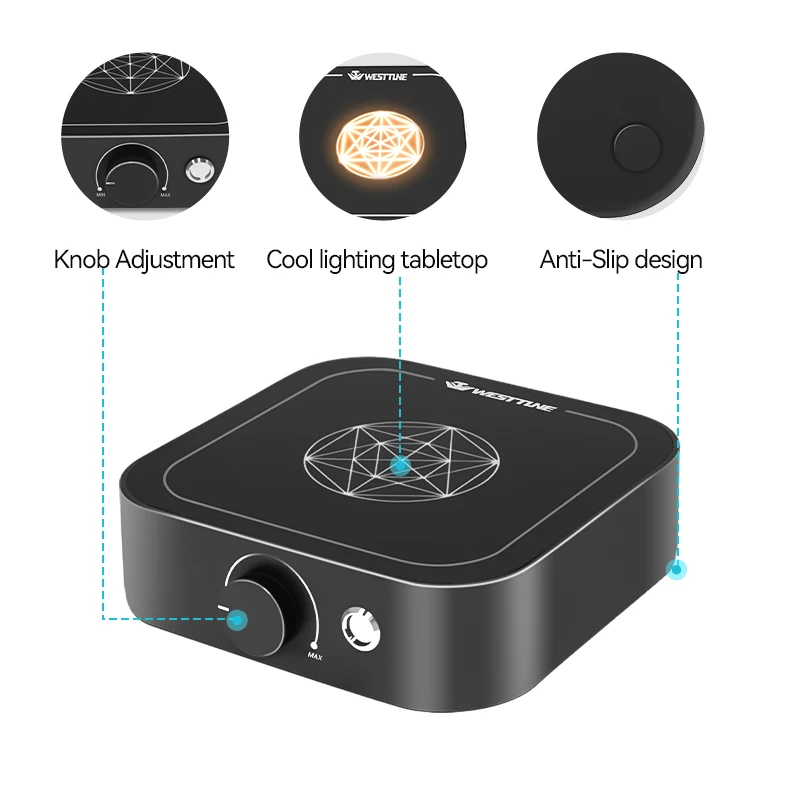WESTTUNE LED Lab Magnetic Stirrer 3000RPM Adjustable Speed Portable Magnetic Mixer Electric Lab Stirrer Equipment with Stir Bar